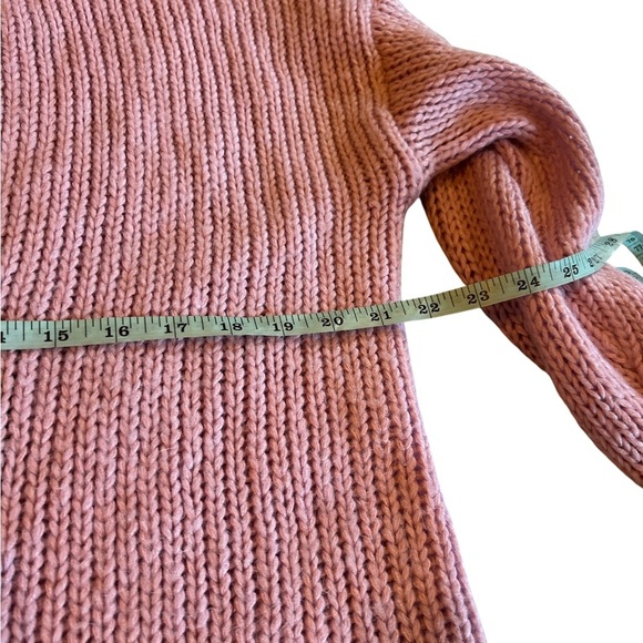 Lavender Chunky Knit Cardigan Sweater “ROCK & LOVE” Graphic Oversized Boho M/L - Picture 4 of 4